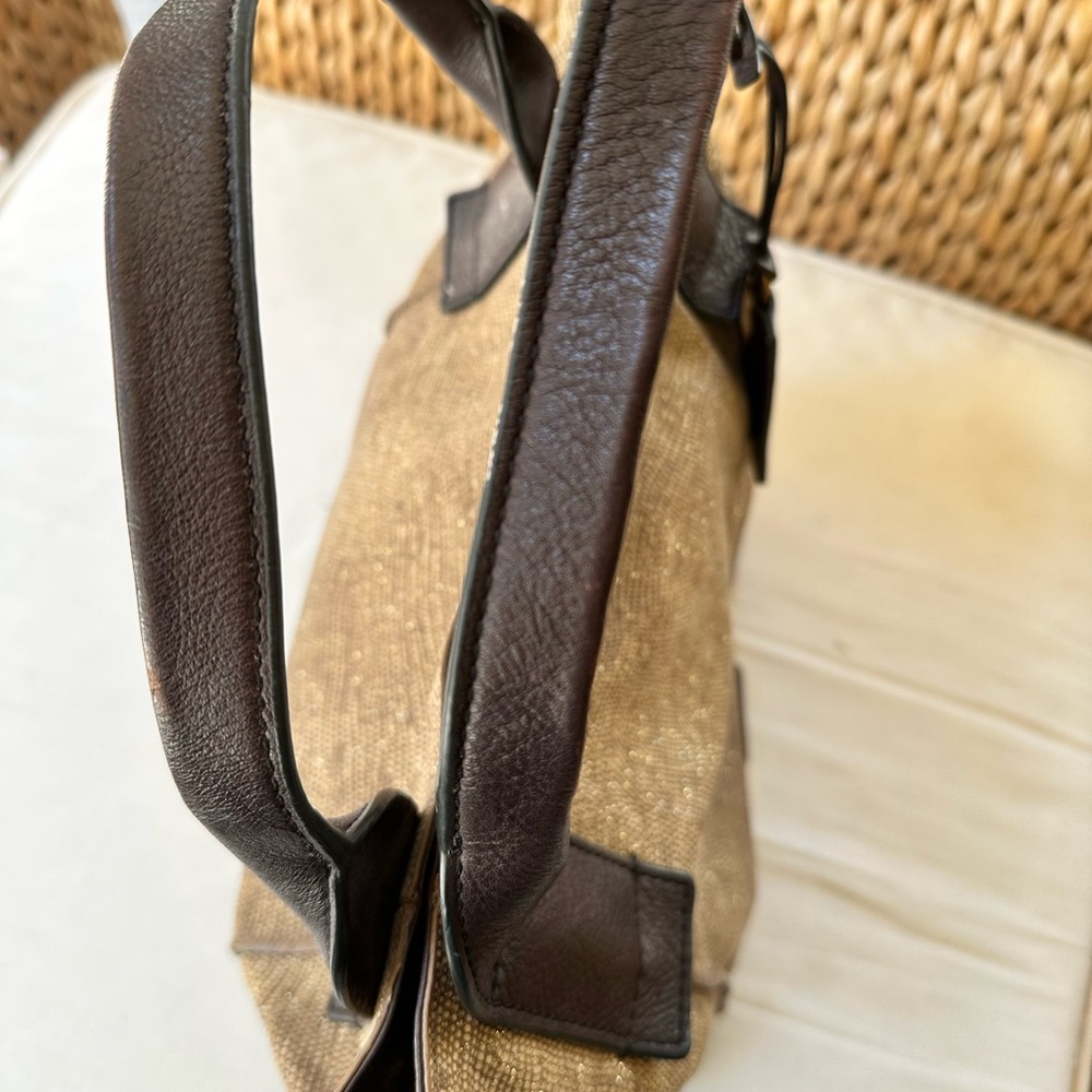 Fossil Tan and Brown Tote with Leather Accents - Picture 5 of 13